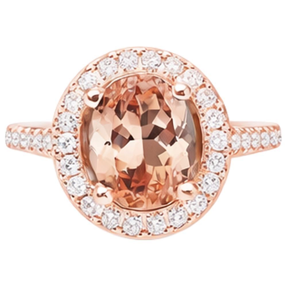 echter oval morganit 25.00Karat ring Seitenansicht