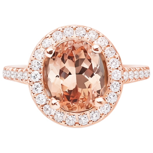 echter oval morganit 25.00Karat ring Seitenansicht