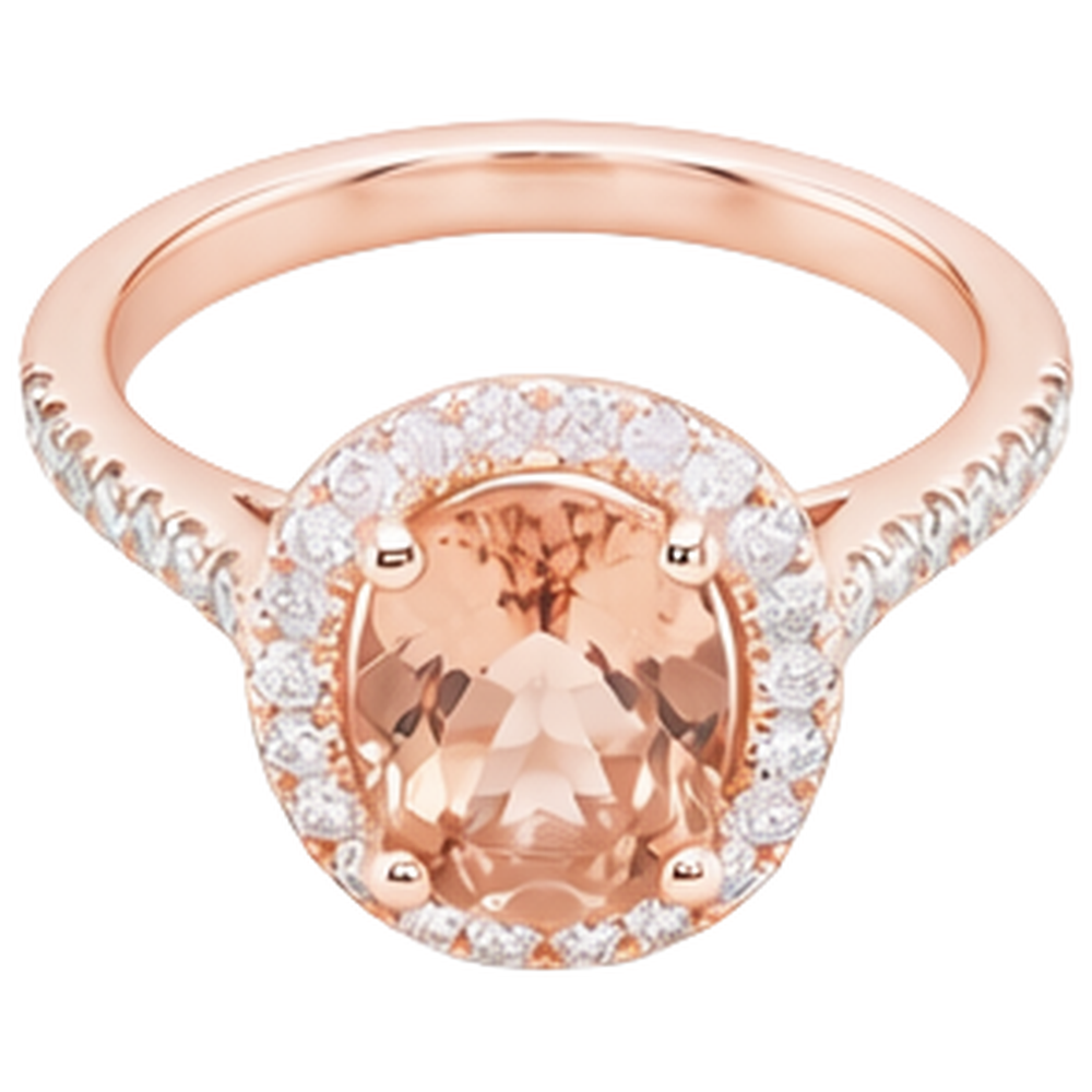 echter oval morganit 25.00Karat ring Detailansicht