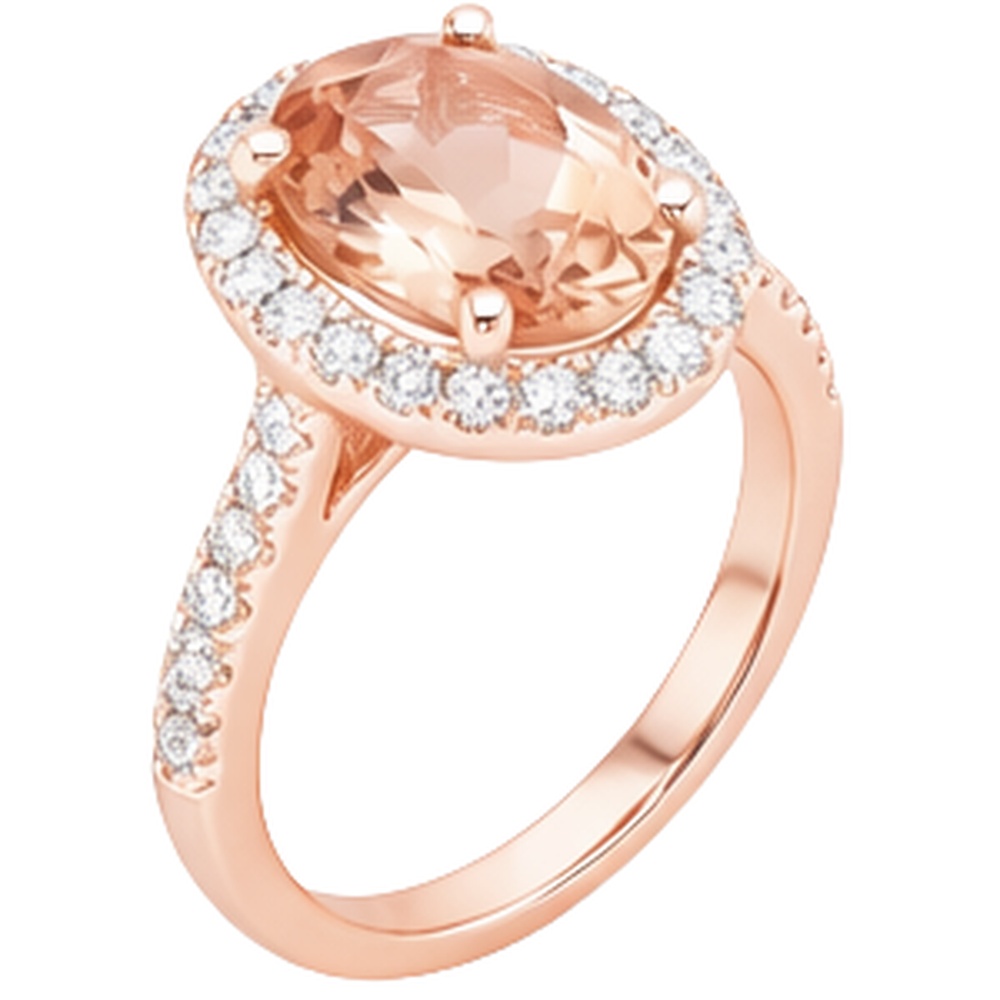 echter oval morganit 25.00Karat ring Draufsicht