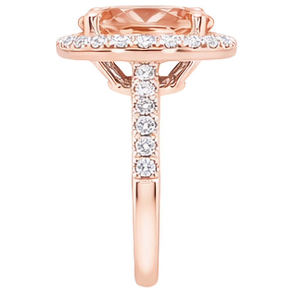 echter oval morganit 25.00Karat ring Profilansicht