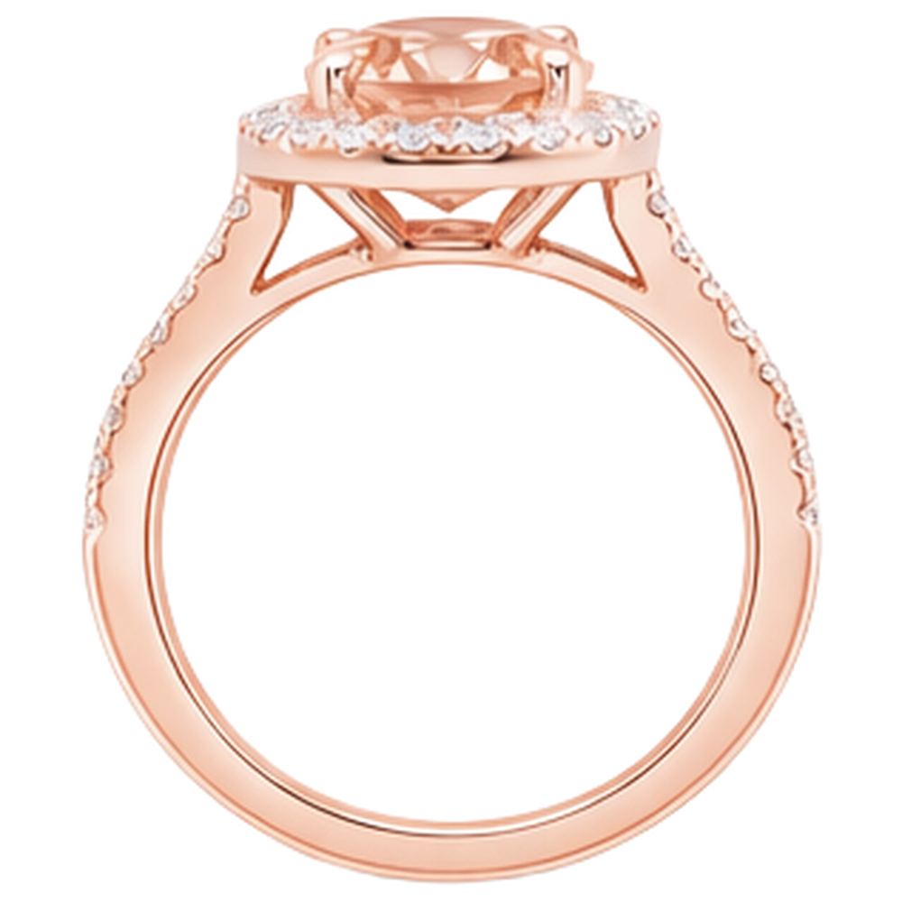 echter oval morganit 25.00Karat ring auf Weiß