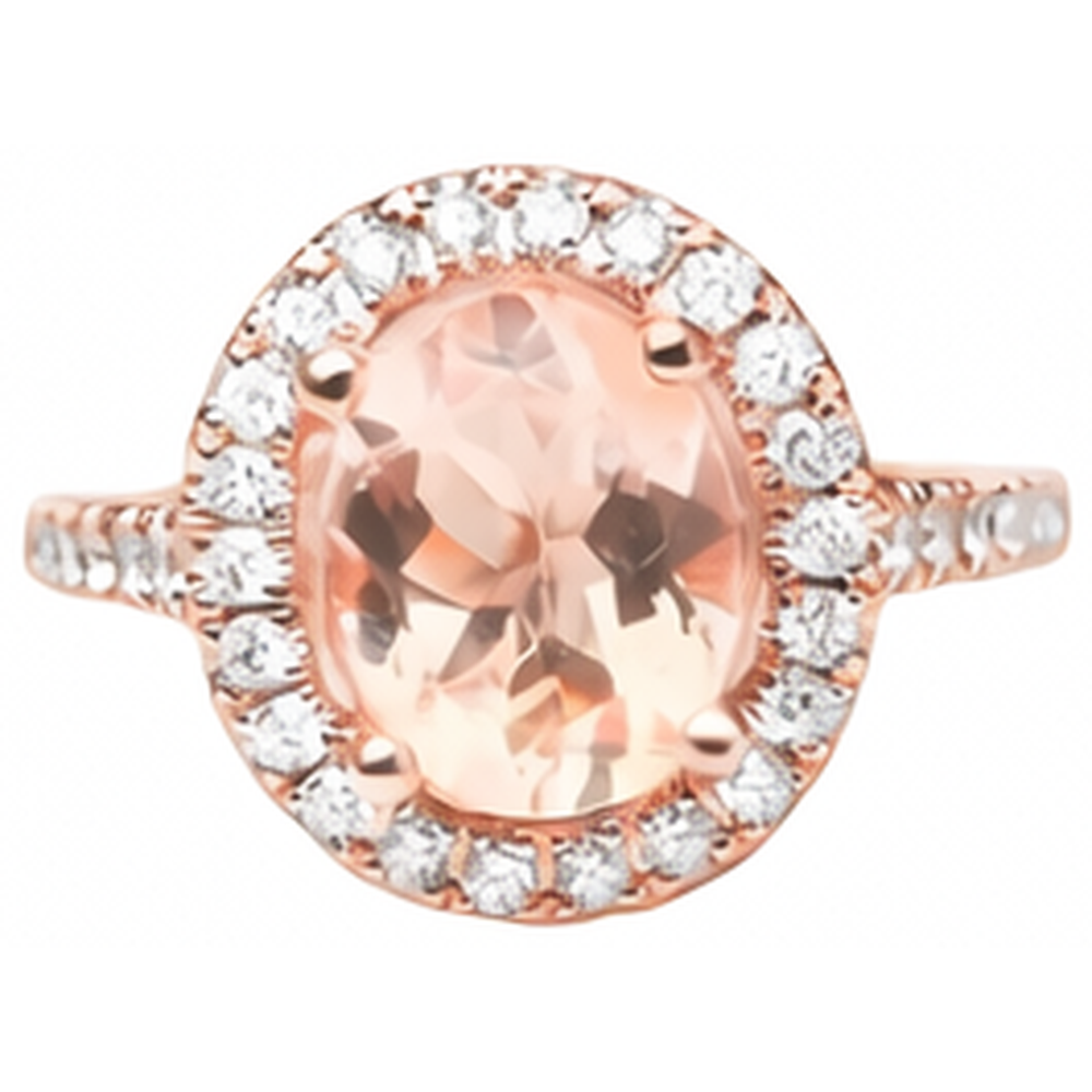 27.50 ct Solitär mit Akzent Morganit mit Aus der Erde Abgebauter Natürlicher Diamanten Ring Gold 14K