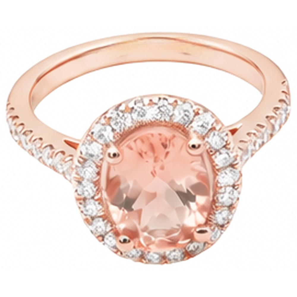27.50 ct Solitär mit Akzent Morganit mit Aus der Erde Abgebauter Natürlicher Diamanten Ring Gold 14K