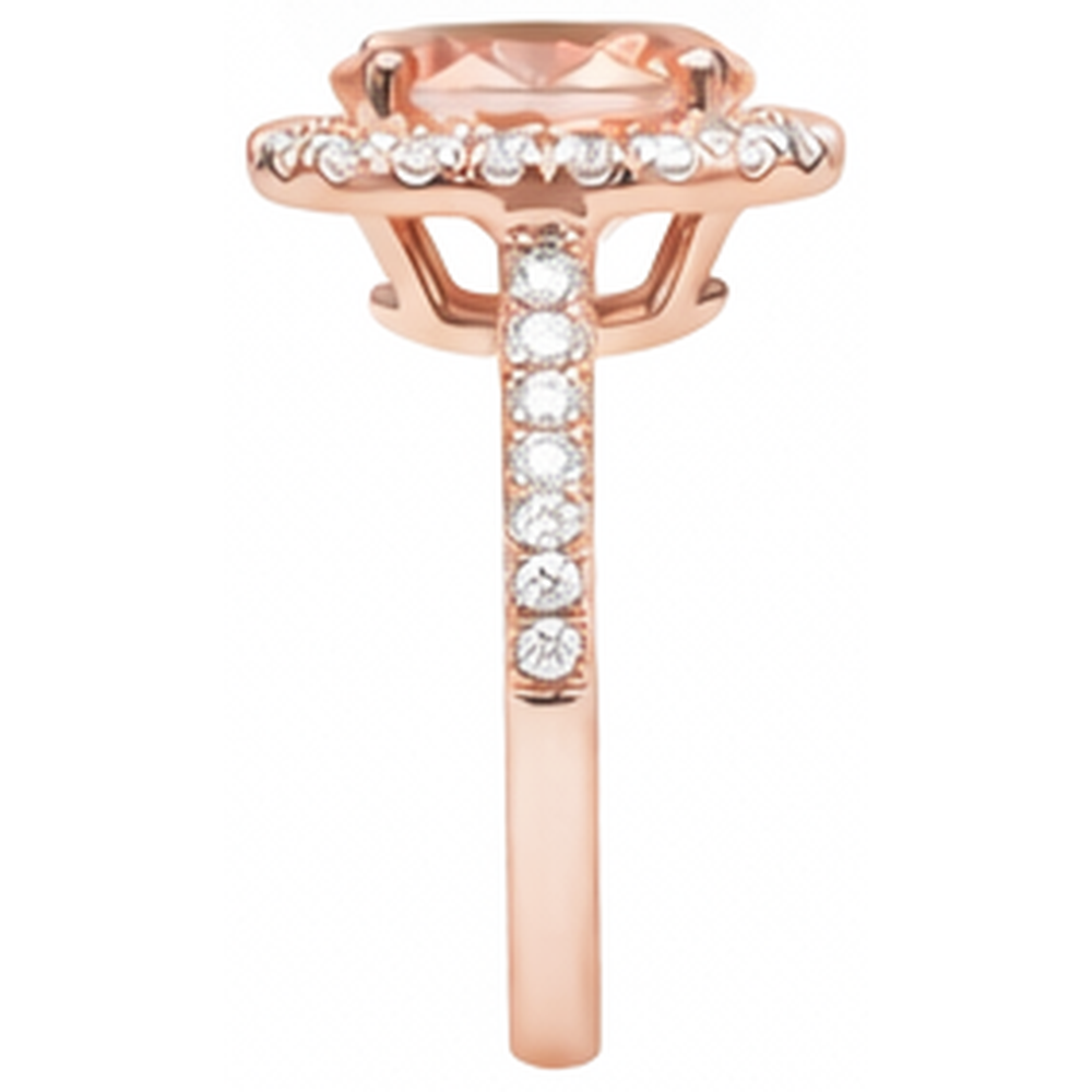 27.50 ct Solitär mit Akzent Morganit mit Aus der Erde Abgebauter Natürlicher Diamanten Ring Gold 14K