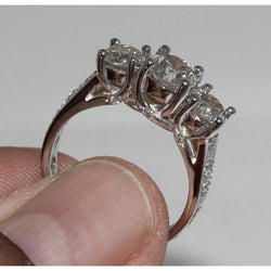 2,75 Karat Diamant-Verlobungsring aus echtem Weißgold für Damen