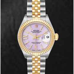 279173 Rolex Wunderschöne Damenuhr mit römischem Diamant-Zifferblatt, 18 Karat Gelbgold