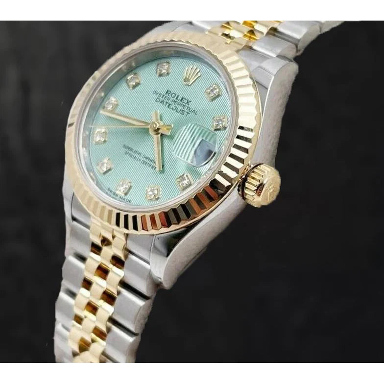 grünem Tapisserie-Diamantzifferblatt Rolex