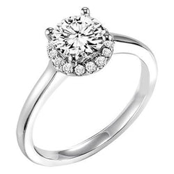 2,80 ct Krappenbesatz runder Echt Aus der Erde Abgebauter Natürlicher Diamantring Halo