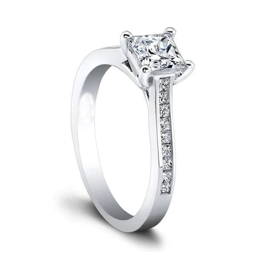 2,80 ct Princess Schliff Echt Diamanten Verlobungsring Weißgold