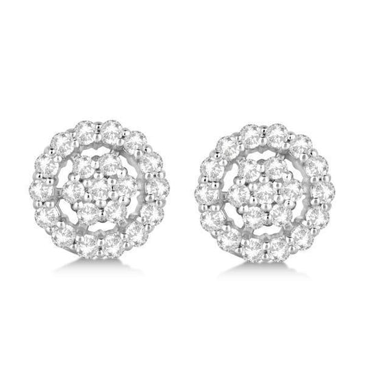 2,95 ct runder diamant halo pave set ohrstecker