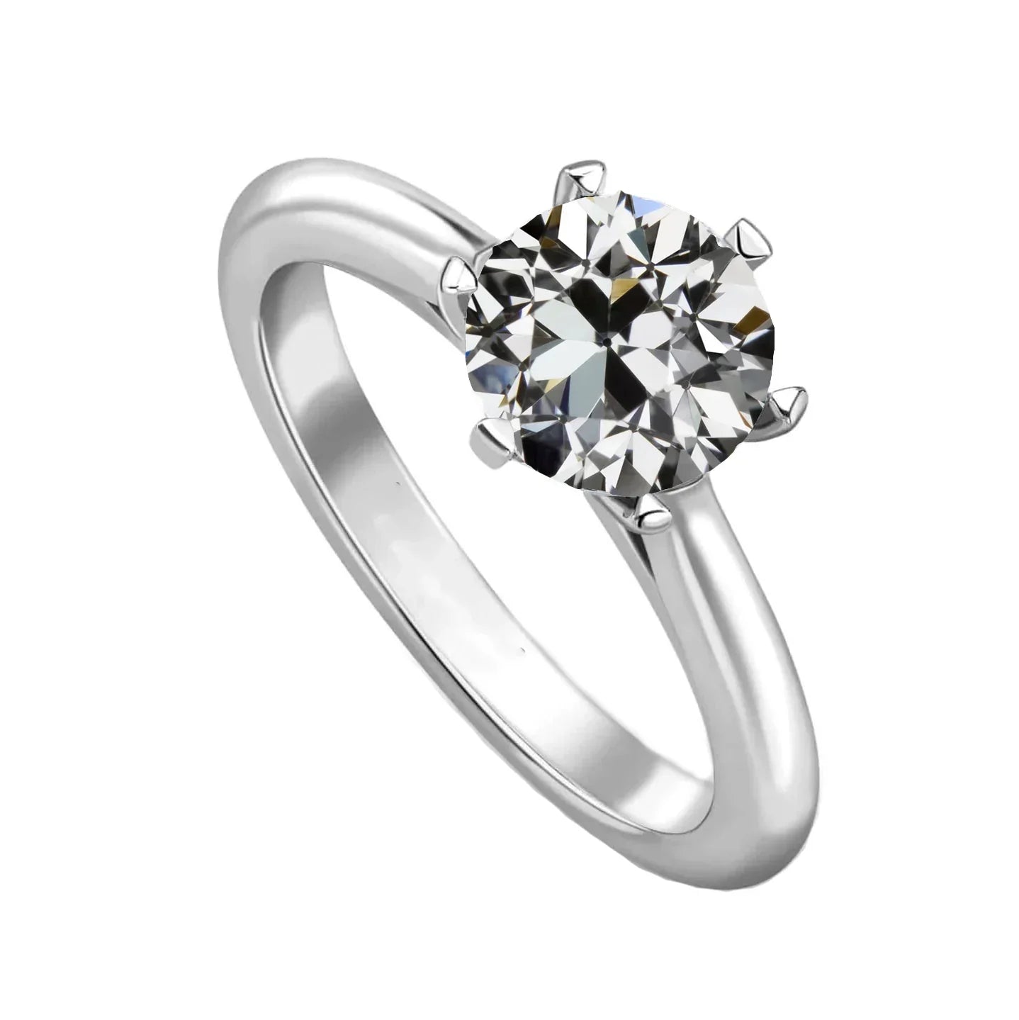 Erdgewonnener Edler Diamant Einzelstein-Ring 2 Karat 14K Weißgold – Hauptansicht