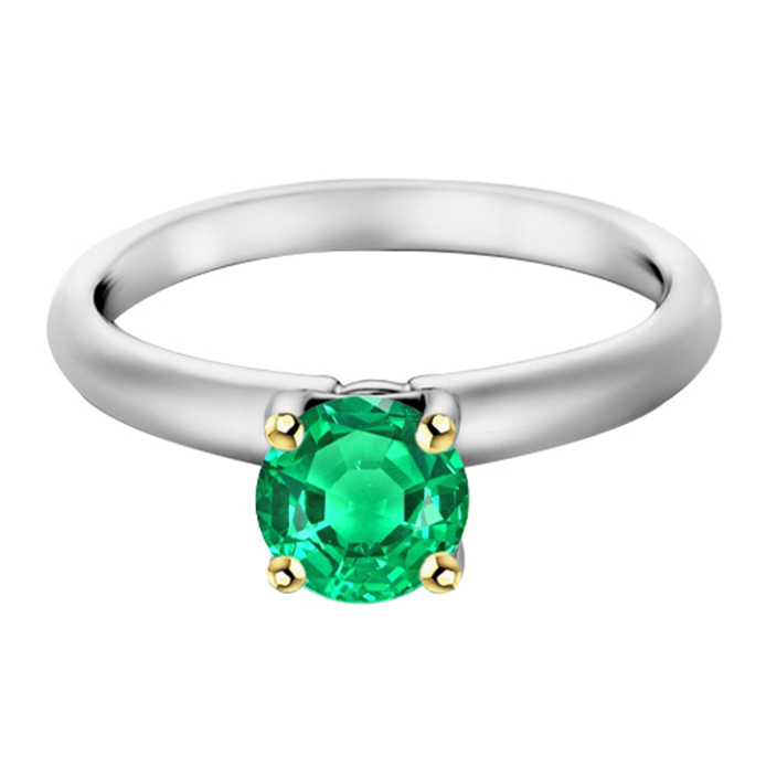 Erdgewonnener Kolumbianischer Smaragd Edelstein-Ring – Hauptansicht