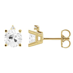 Old Mine Cut Diamant Ohrringe in 14 Karat Gelbgold – 9 Karat