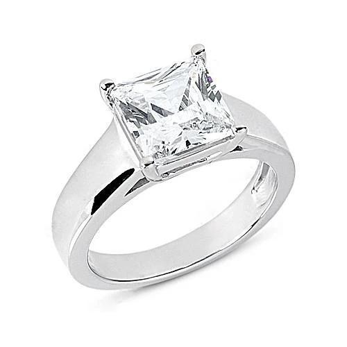 2.01 Karat Prinzessin Echt DiamantSolitaire-Verlobungsring Neu