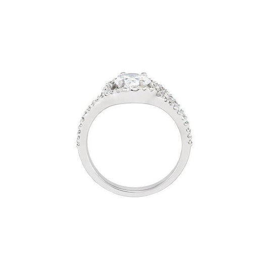 2.01 Karat Runder Brillant Halo Echt Diamant Ehering Weißgold 14K