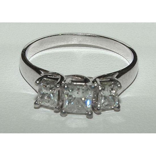 2.01 ct Princess Schliff Echt Diamant-Verlobungsring Drei Steine