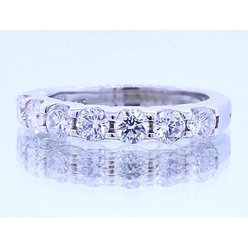 2.10 Karat Runder Echt Diamant Jubiläumsband Weißgold 14K