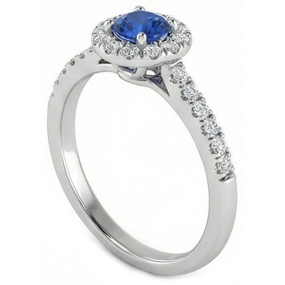 echter round saphir 2.10Karat ring Draufsicht