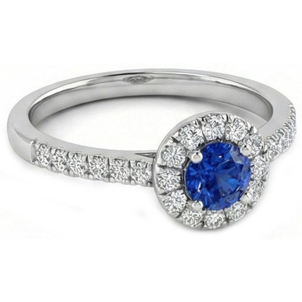 echter round saphir 2.10Karat ring Detailansicht