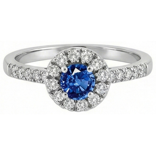 echter round saphir 2.10Karat ring Seitenansicht
