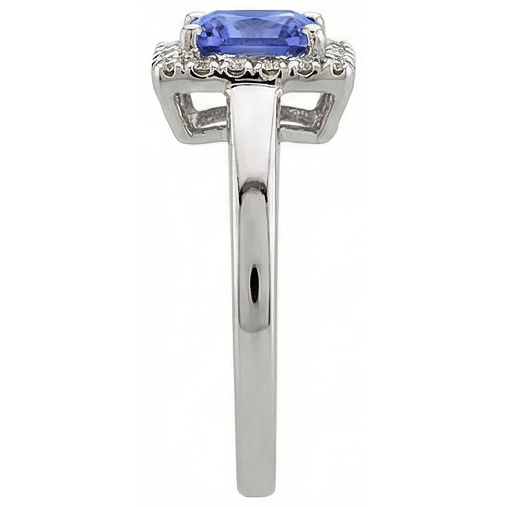 2,15 Karat Krappenset Tansanit & Aus der Erde Abgebauter Natürlicher Diamant Ehering Weißgold 14K