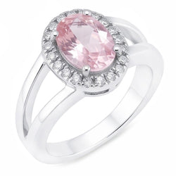 2,16 ct. Ovaler rosafarbener Saphir-Hochzeits-Edelstein-Ring