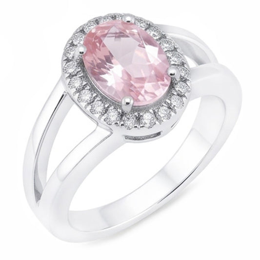 2,16 ct. Ovaler rosafarbener Saphir-Hochzeits-Edelstein-Ring