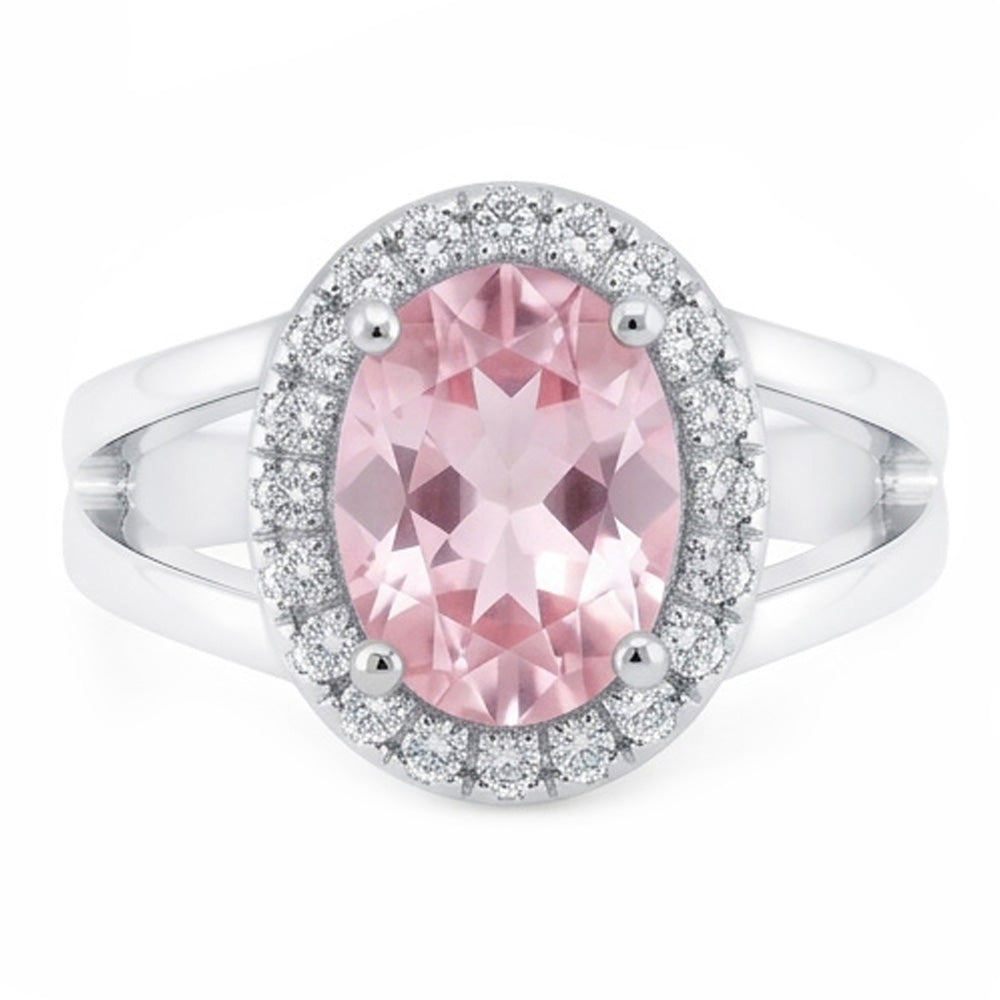 2,16 ct. Ovaler rosafarbener Saphir-Hochzeits-Edelstein-Ring