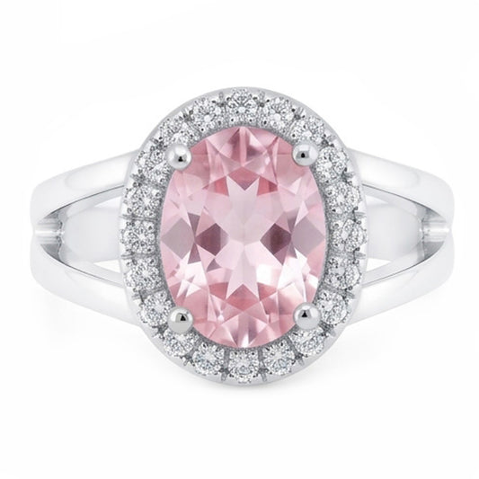 2,16 ct. Ovaler rosafarbener Saphir-Hochzeits-Edelstein-Ring