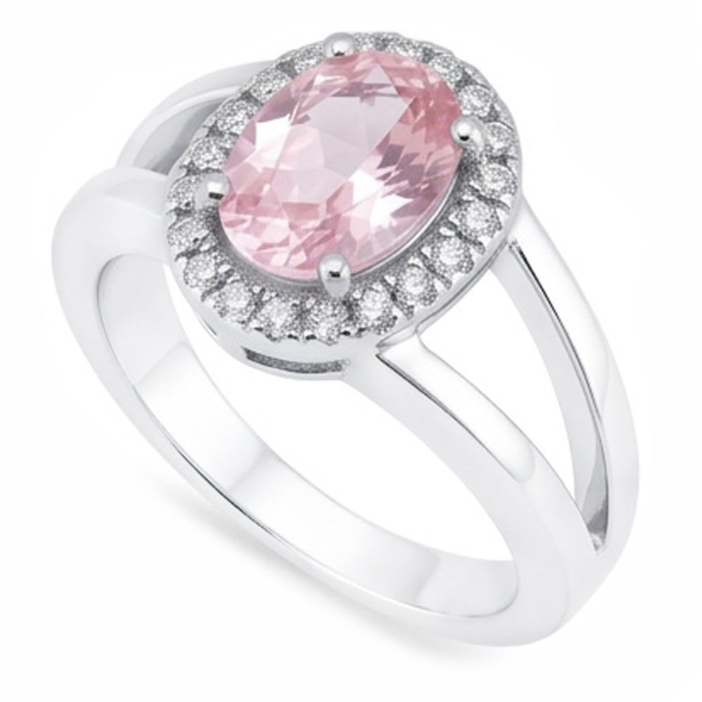 2,16 ct. Ovaler rosafarbener Saphir-Hochzeits-Edelstein-Ring
