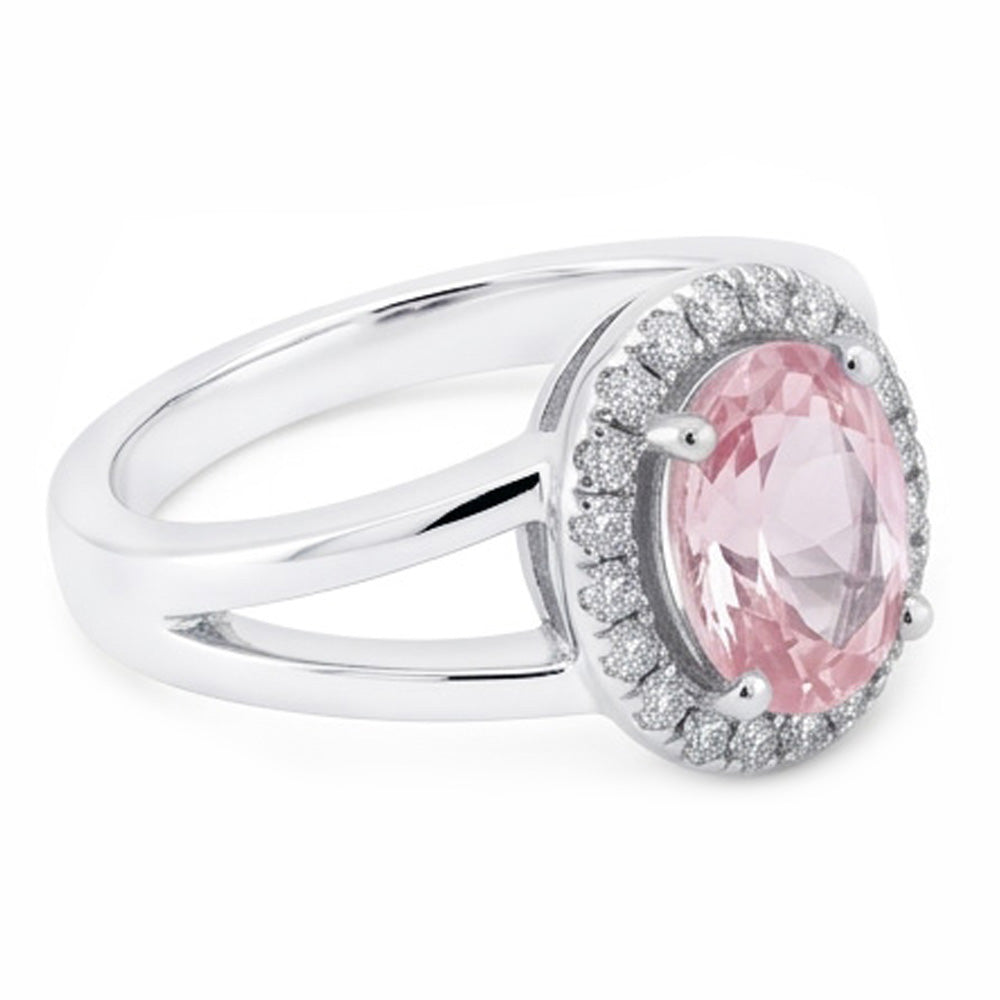 2,16 ct. Ovaler rosafarbener Saphir-Hochzeits-Edelstein-Ring