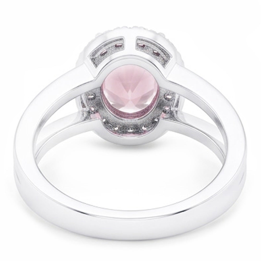 2,16 ct. Ovaler rosafarbener Saphir-Hochzeits-Edelstein-Ring