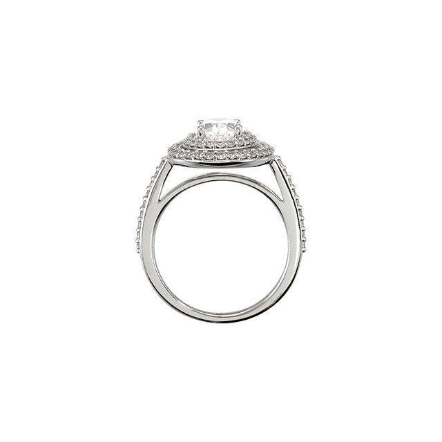 2.20 Karat Ovaler Echt Diamant-Hochzeitshalo-Jubiläumsring