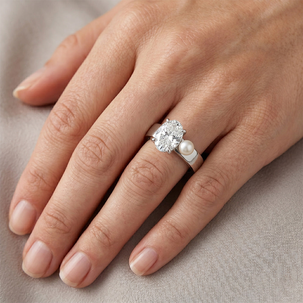 2,25 Karat Edler Diamant Solitär-Ring in 14K Weißgold
