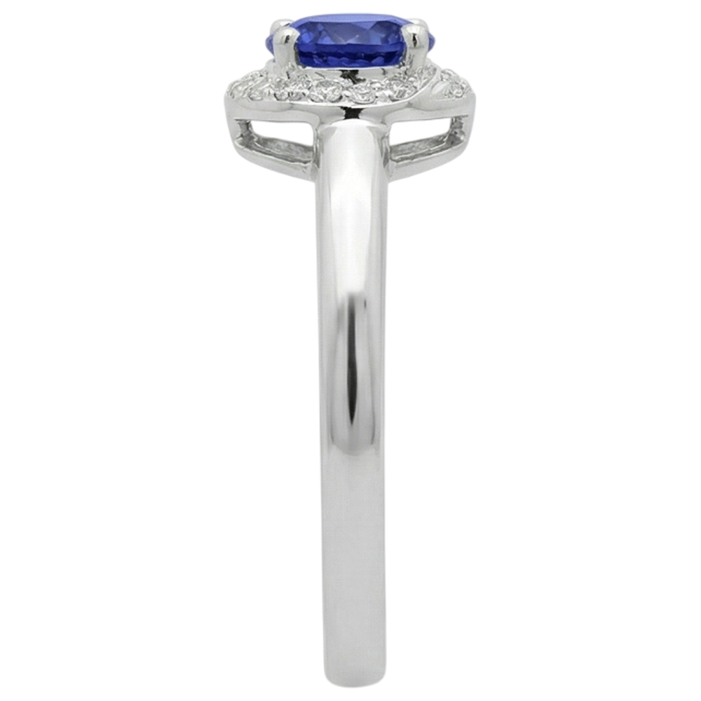 2,25 Karat Runder Center Tansanit Fancy Aus der Erde Abgebauter Natürlicher Diamant Ring Neu