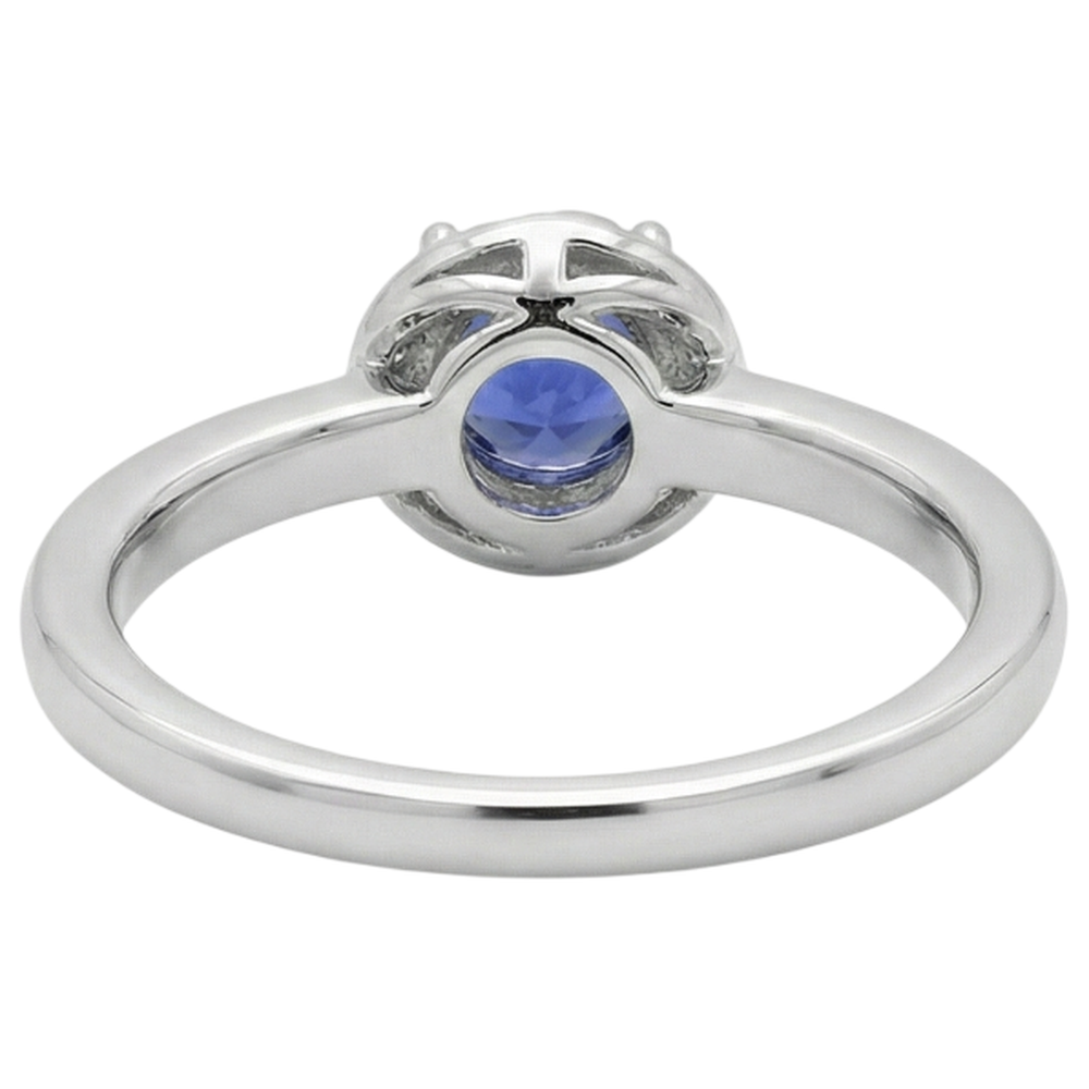 2,25 Karat Runder Center Tansanit Fancy Aus der Erde Abgebauter Natürlicher Diamant Ring Neu