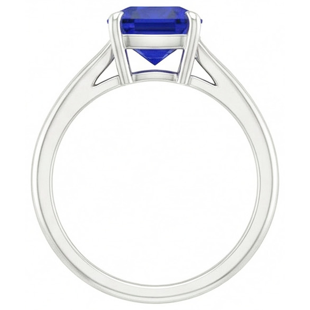 2,25 Karat Solitaire Ring Kissenschliff Sri Lanka Saphir Zinken Set