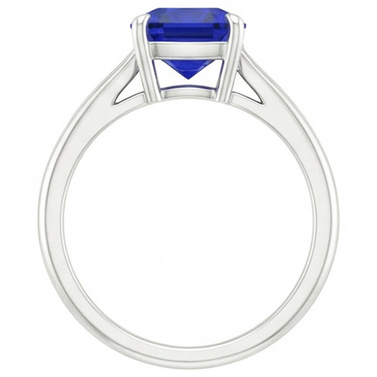 2,25 Karat Solitaire Ring Kissenschliff Sri Lanka Saphir Zinken Set