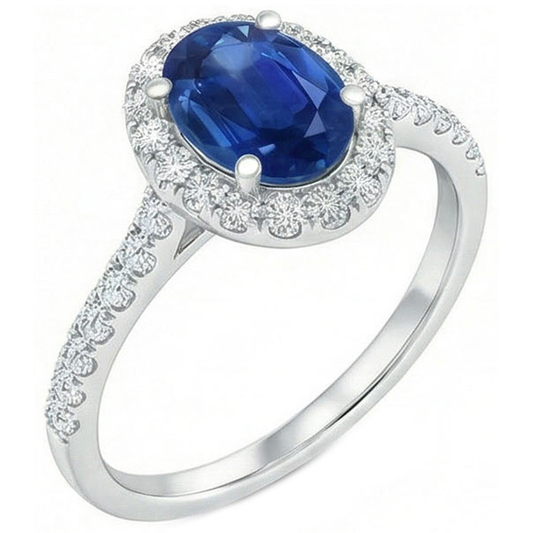 echter oval diamant 2.00Karat ring Vorderansicht