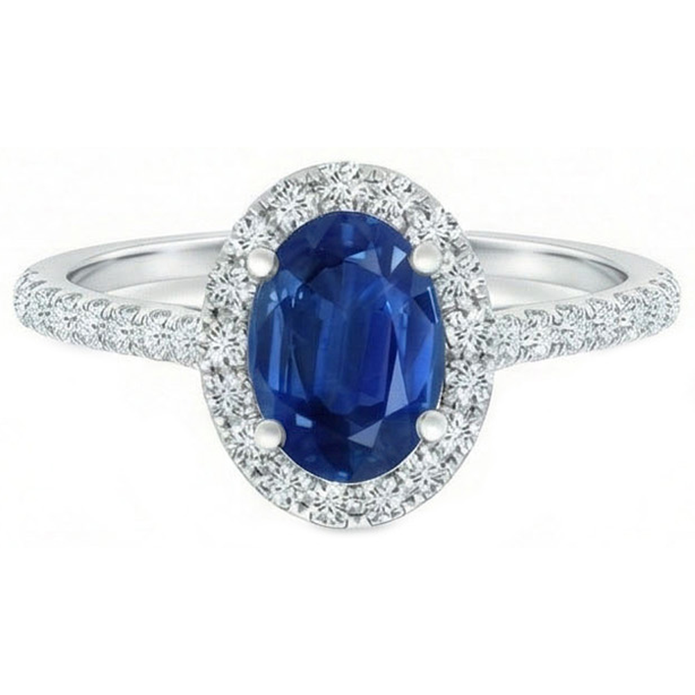 echter oval diamant 2.00Karat ring Seitenansicht