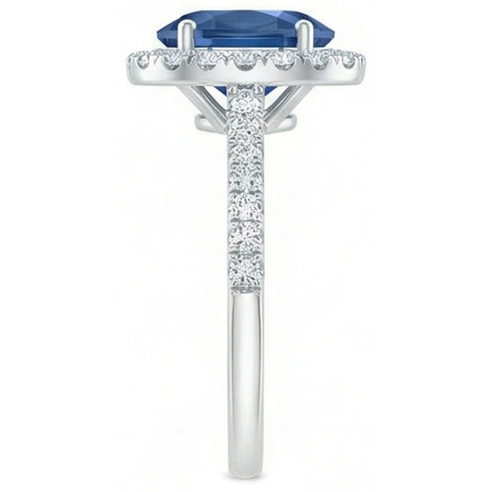 echter oval diamant 2.00Karat ring Profilansicht