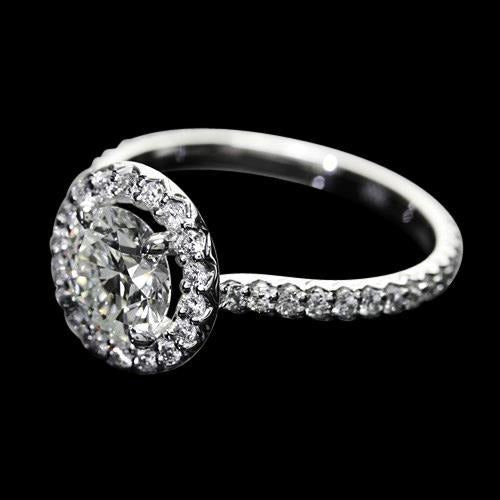 2.25 kt. Echt Diamant-Halo-Fassungsring Hochzeitsschmuck neu