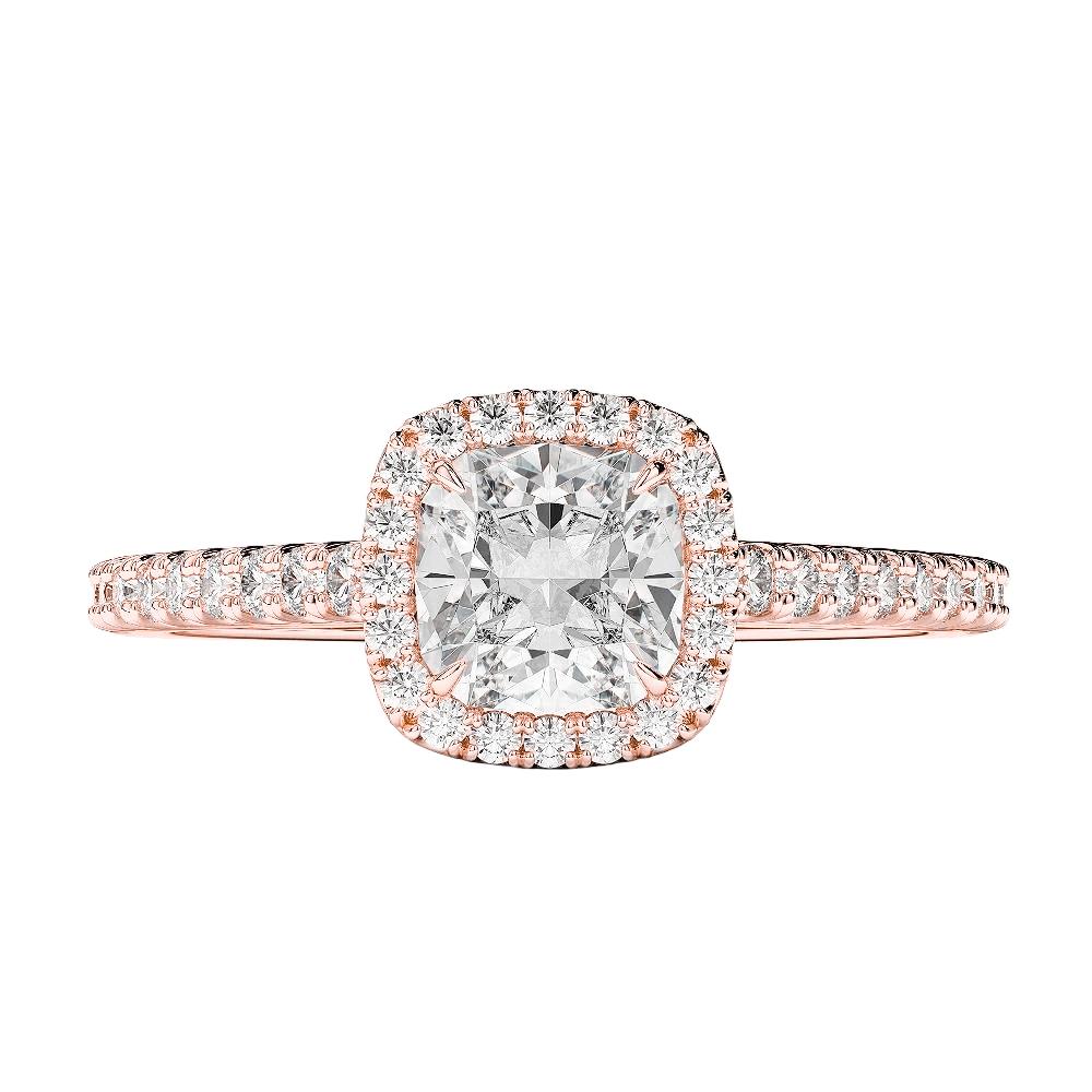 2.30 ct Echt Diamanten Hochzeit Halo Ring Roségold 14K