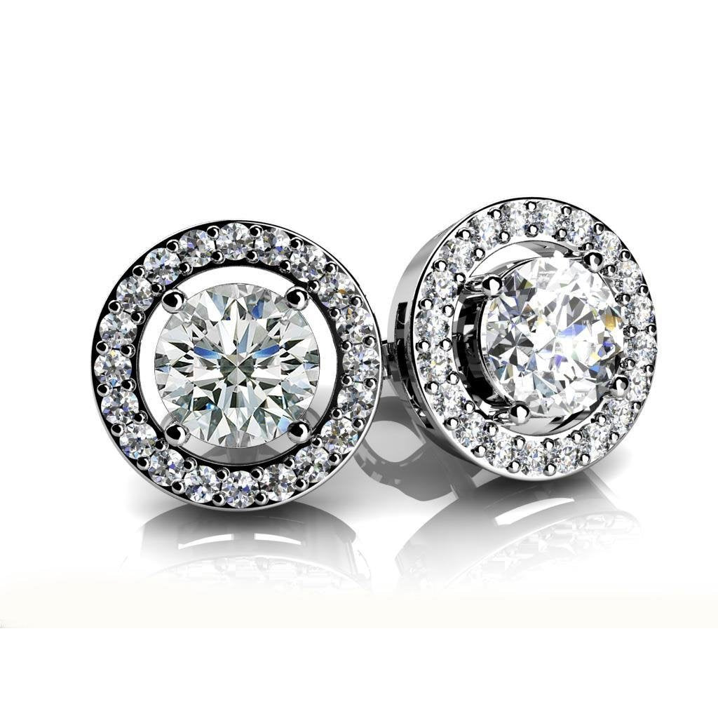 2.40 Carats Sparkling Echt Diamant Women Stud Earring White Gold 14K