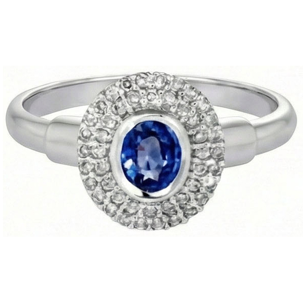 2,40 ct Ovalschliff Sri Lanka Saphir-Aus der Erde Abgebauter Natürlicher Diamanten-Verlobungsring