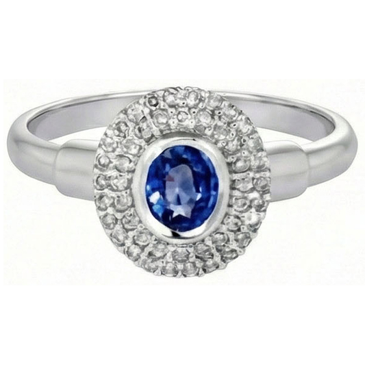 2,40 ct Ovalschliff Sri Lanka Saphir-Aus der Erde Abgebauter Natürlicher Diamanten-Verlobungsring