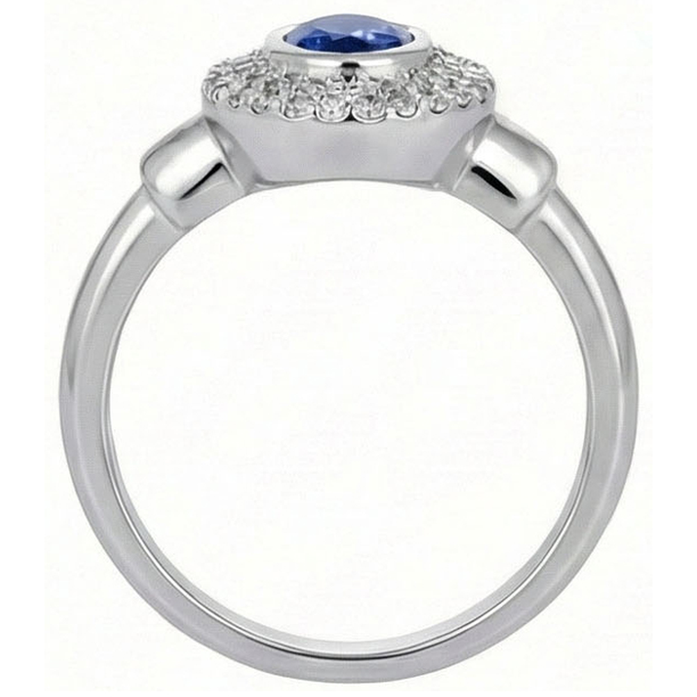 2,40 ct Ovalschliff Sri Lanka Saphir-Aus der Erde Abgebauter Natürlicher Diamanten-Verlobungsring