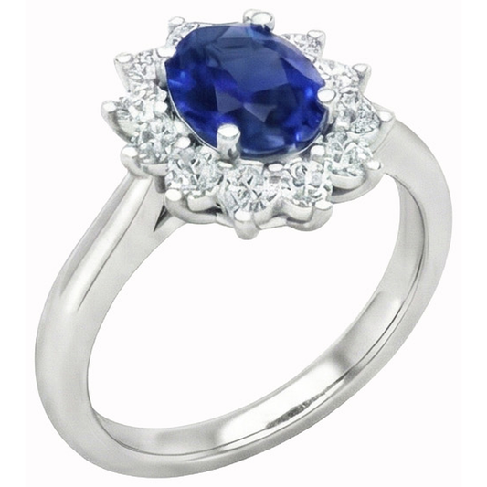 echter oval diamant 2.45Karat ring Seitenansicht