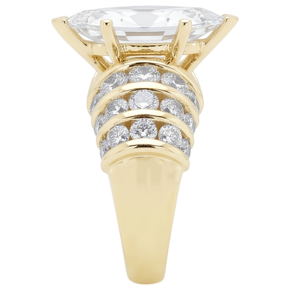 2,5 ct. Echt Aus der Erde Abgebauter Natürlicher Diamanten Verlobungsring Marquise Aus der Erde Abgebauter Natürlicher Diamanten Gelbgold